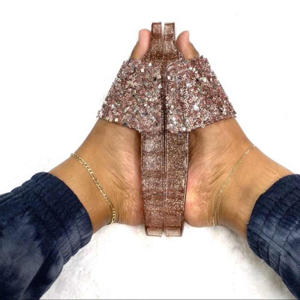 Embellished Sparkle Slide in Rose Gold - Picture 4 of 5